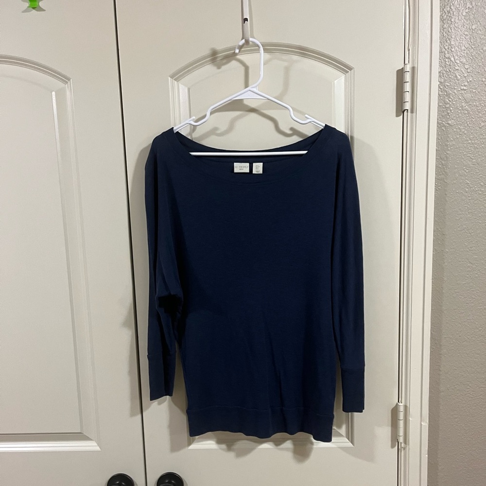 Saint Tropez West navy cotton/modal top size s